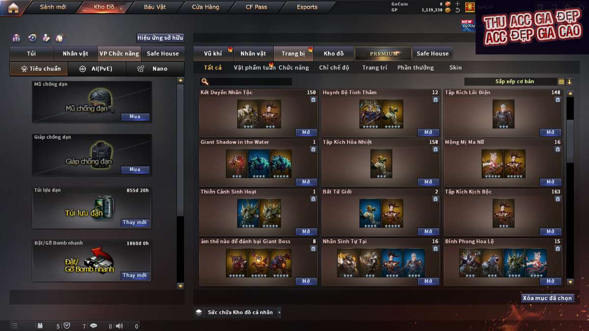 shop acc cf uy tin gia re